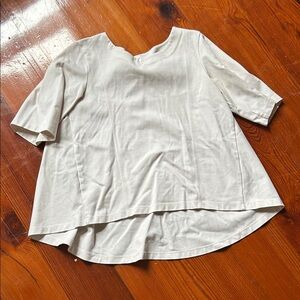 Club Monaco Cream Short-Sleeve Layered Tunic